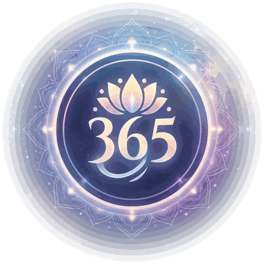覺醒的365日圖騰：星空曼陀羅中的蓮花與 365 字樣